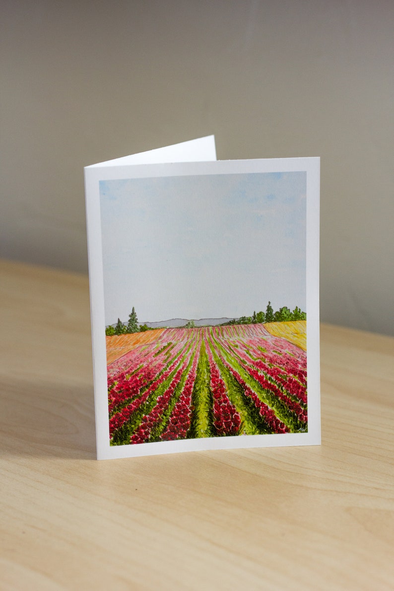 Tulip Fields Blank Card 5 Pack Note Cards with Envelopes image 2