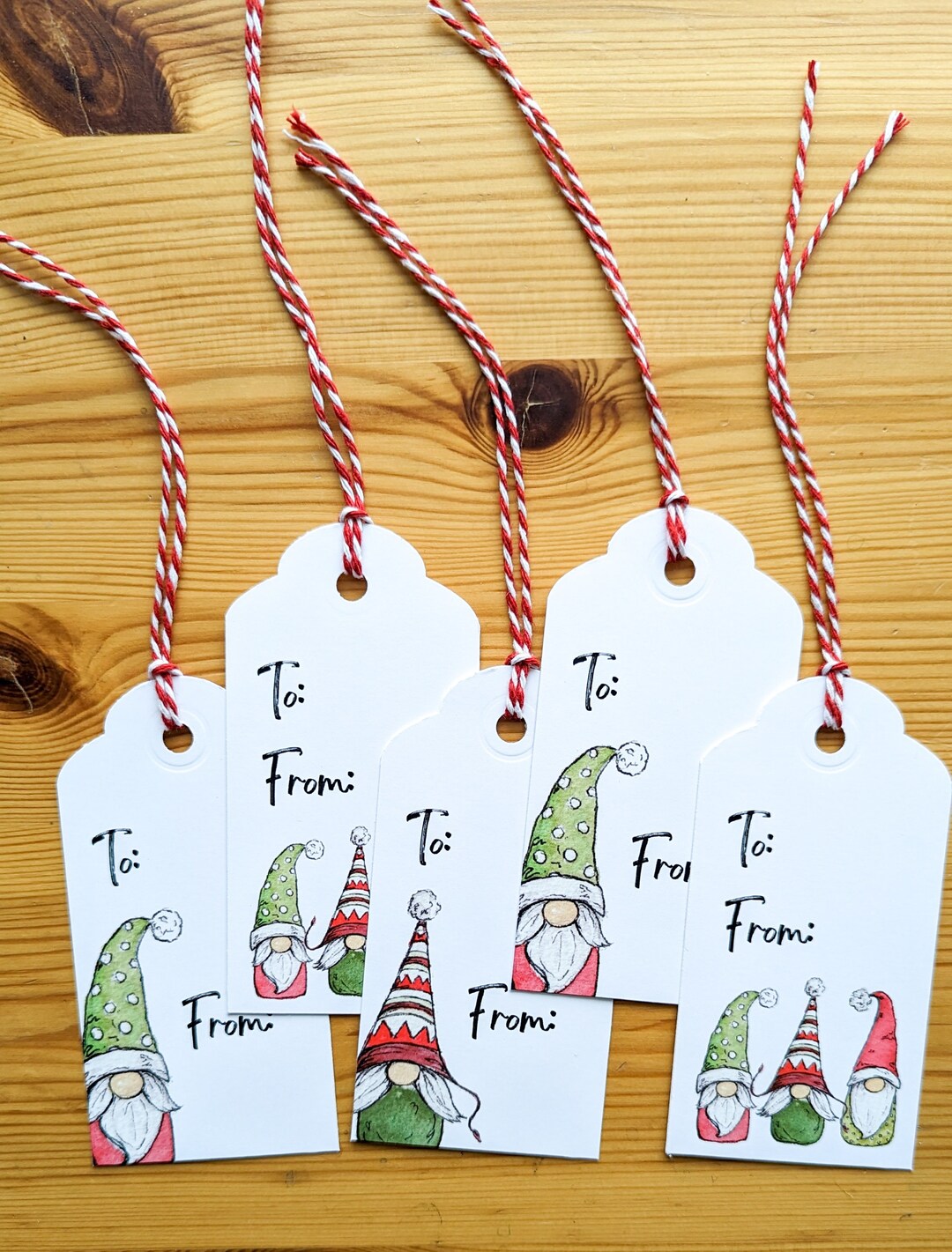 Gnome Gift Tags 5 Christmas Gift Tags Etsy Australia