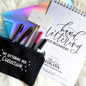 Hand Lettering for Beginners Workbook | Hand Lettering Kit | Lettering Workbook | Lettering Practice Book | Lettering for Beginners