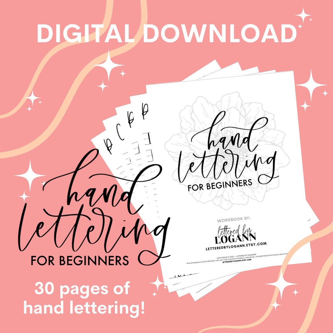 DIGITAL WORKBOOK - Hand Lettering for Beginners Workbook | Lettering ...