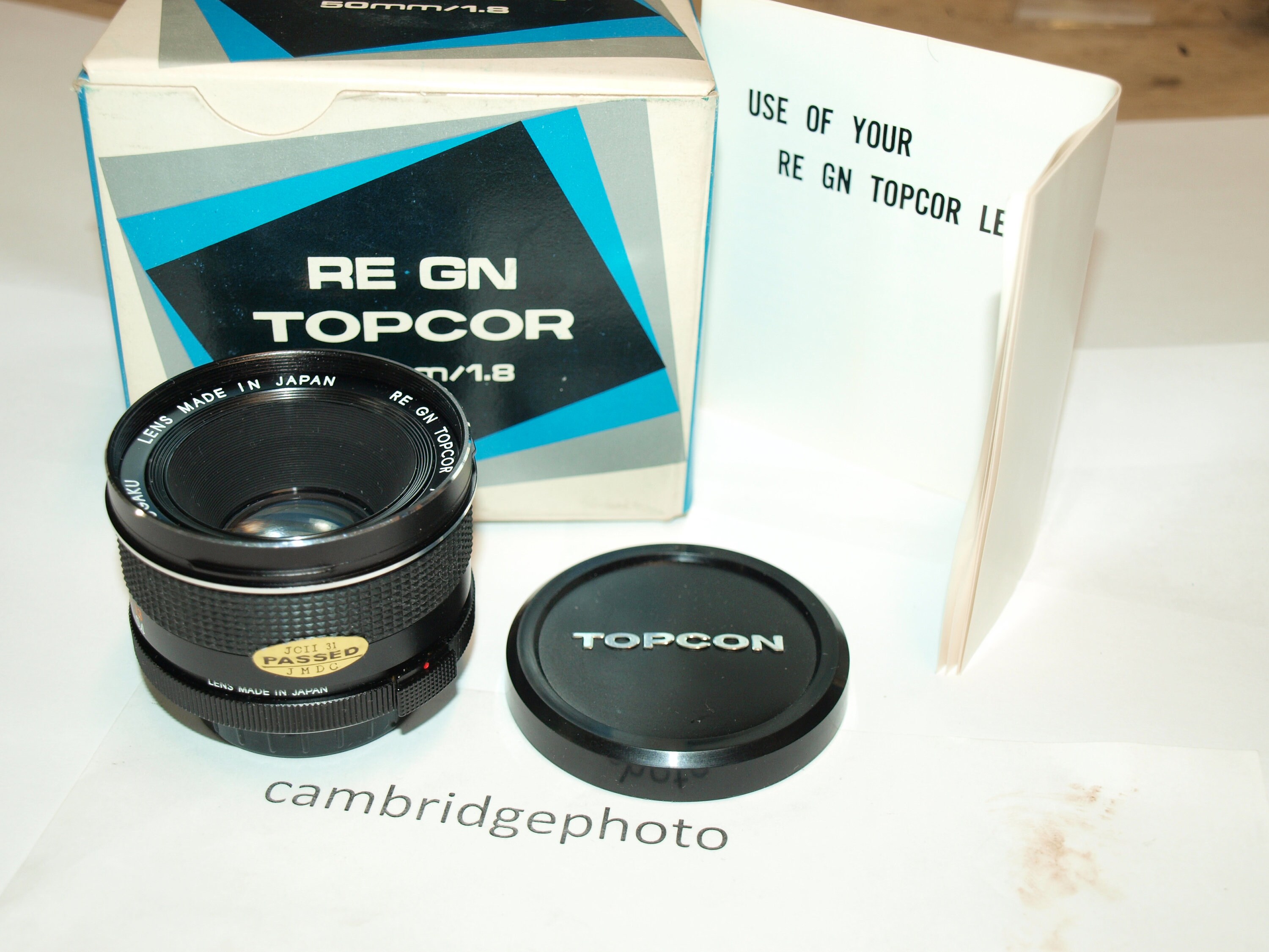 NEW Old Stock 50mm F1.8 Topcon Topcor Tokyo Kogaku Auto GN RE Lens
