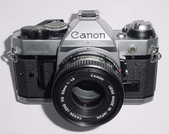 Vintage Canon AE-1 Program 50mm F/1.8 Kit Lens Film SLR