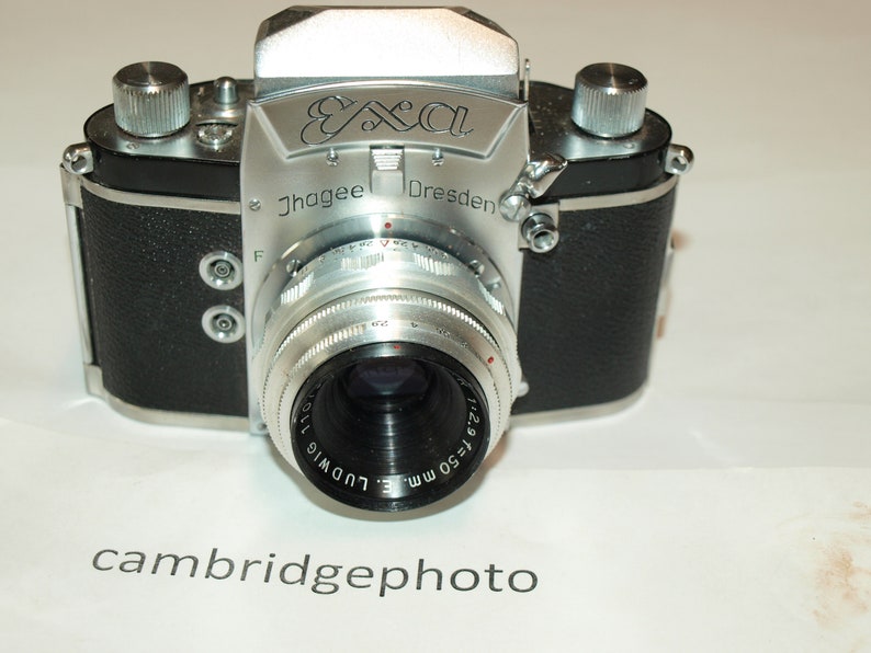 Ihagee Dresden Exa camera with prism finder and 50mm Ludwig Meritar lens image 1