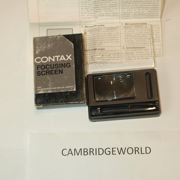 NEW old stock Contax Focusing Screen Cross Scale in original factory box