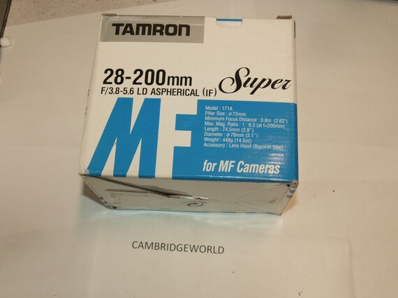 New Old Stock 28 0mm Tamron F3 8 5 6 Ld Aspherical If Etsy