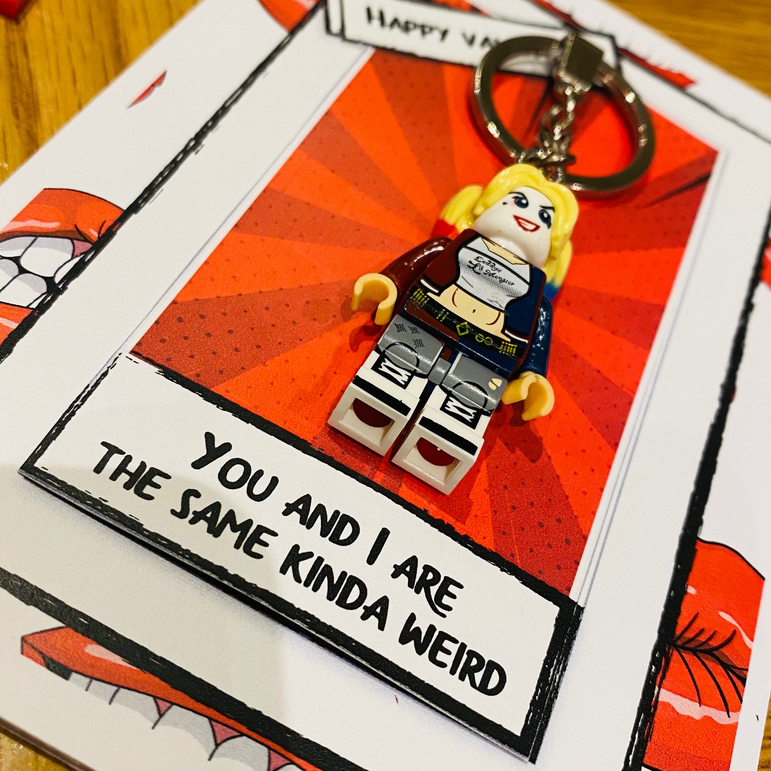 Harley Quinn Valentines Card With Keyring Attachment. DC - Etsy Nederland