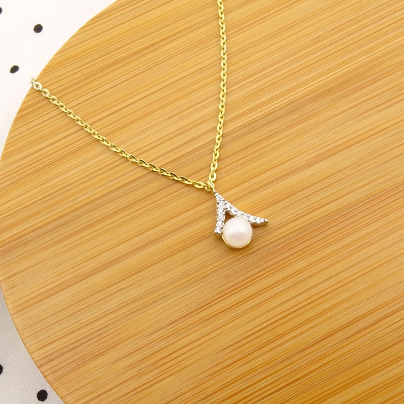 Pearl Necklace,Freshwater Pearl Necklace,Bride Jewelry,Wedding Jewelry for Brides,Cz Necklace,Sister Necklace,Engagement Gift,Gift for woman