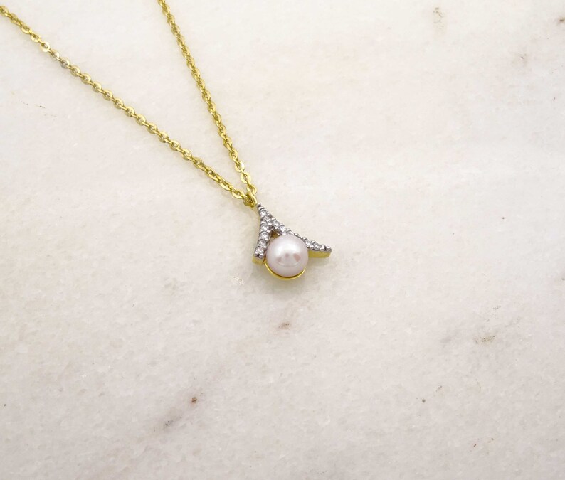Pearl Necklace,Freshwater Pearl Necklace,Bride Jewelry,Wedding Jewelry for Brides,Cz Necklace,Sister Necklace,Engagement Gift,Gift for woman