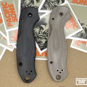 Juego de básculas de micarta con acabado manual Spyderco Para 3: básculas de cuchillo personalizadas para Spyderco