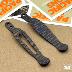 Rick Hinderer XM Titanium Pocket Clip / Flame Anodization