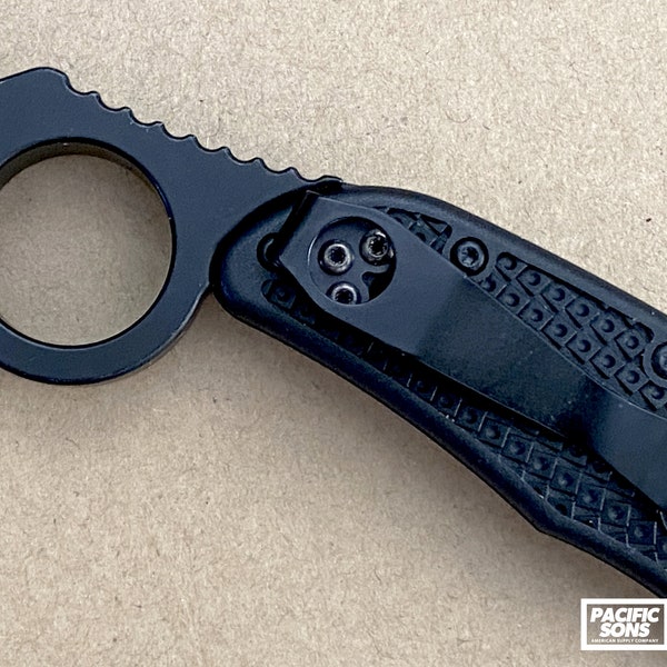 Black Quick Draw Ring/ Back Spacer - for the Spyderco Delica & Endura