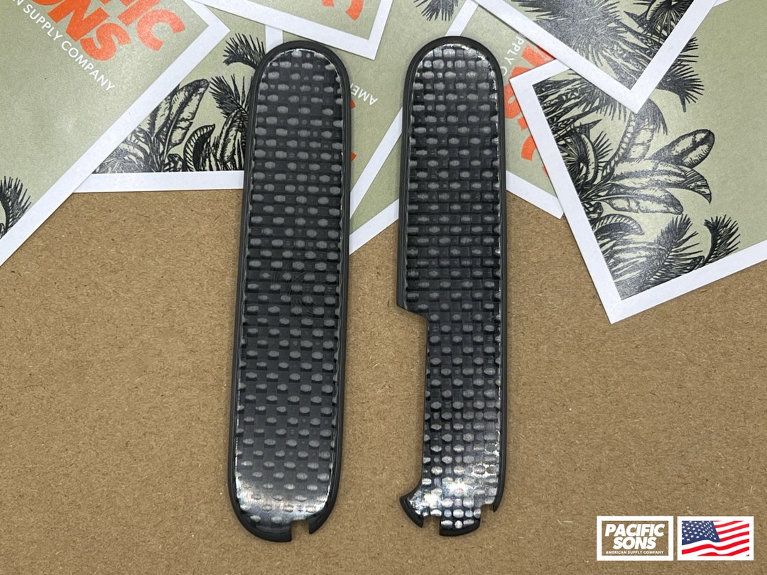 91mm Carbon Fiber Plus Victorinox Swiss Army Knife Scales - (Scales Only)