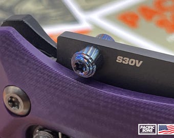 Anodized Damascus Titanium Thumb Stud for Benchmade Knives