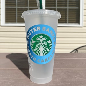 Outer Banks inspired Starbucks Cup, Outer Banks cold cup, Outer Banks North Carolina Cup