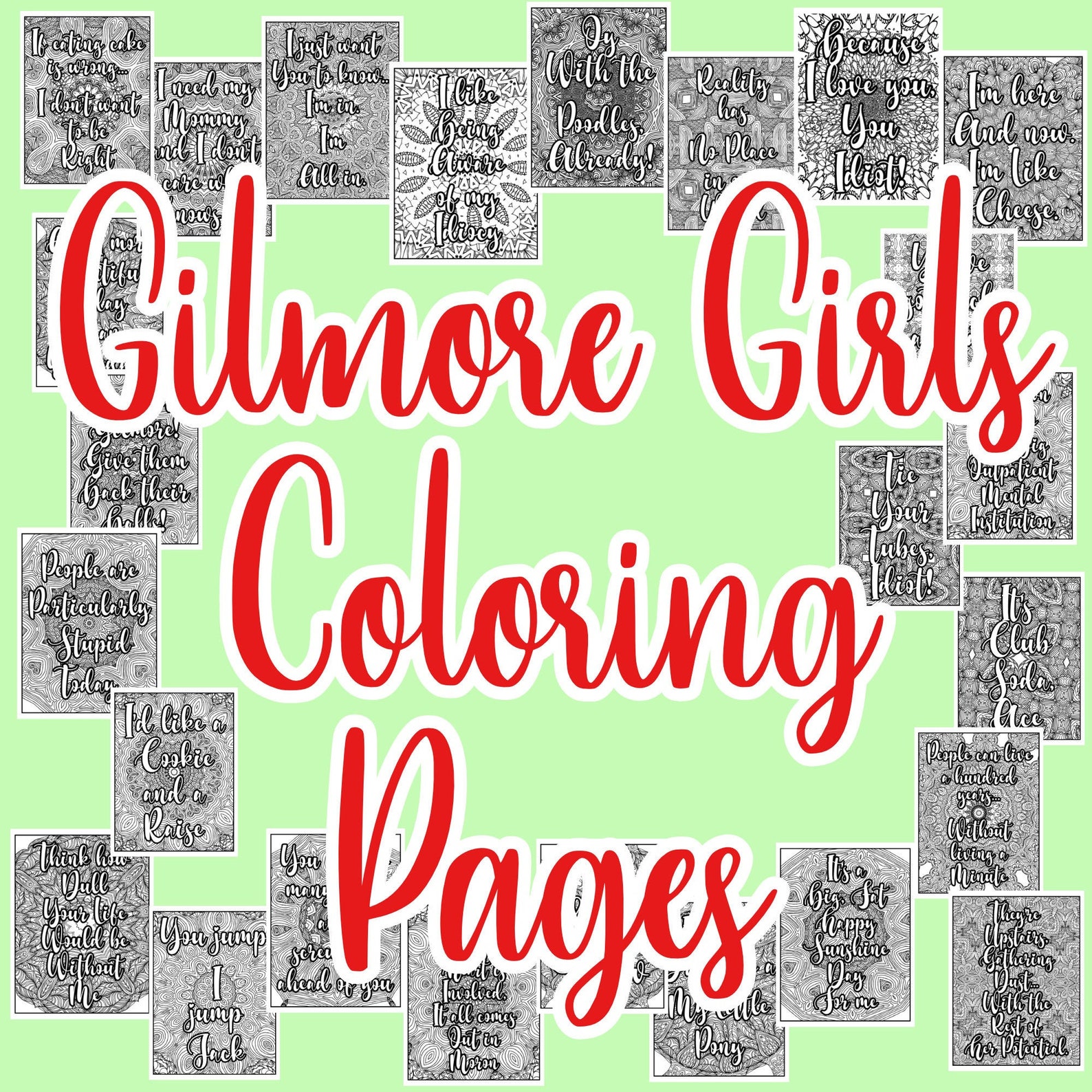 Gilmore Girls Gifts Adult Coloring Pages Gilmore Girls | Etsy