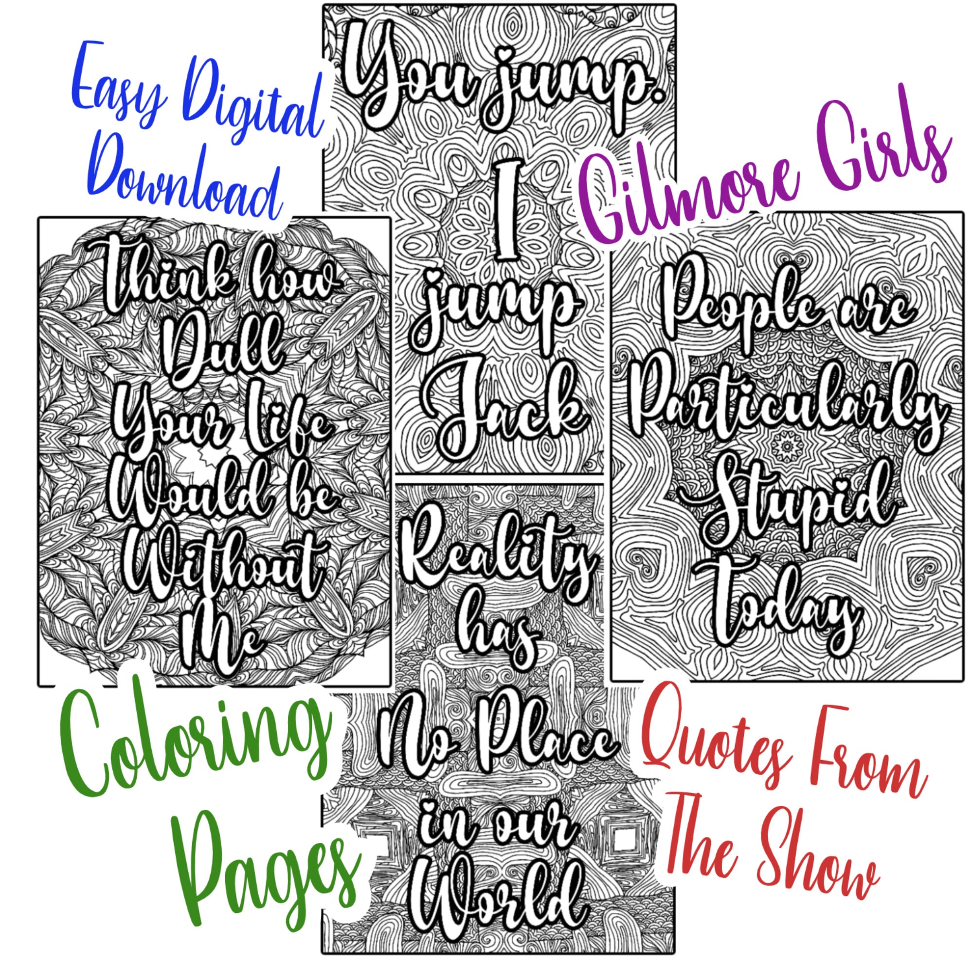 Gilmore Girls Gifts Adult Coloring Pages Gilmore Girls | Etsy