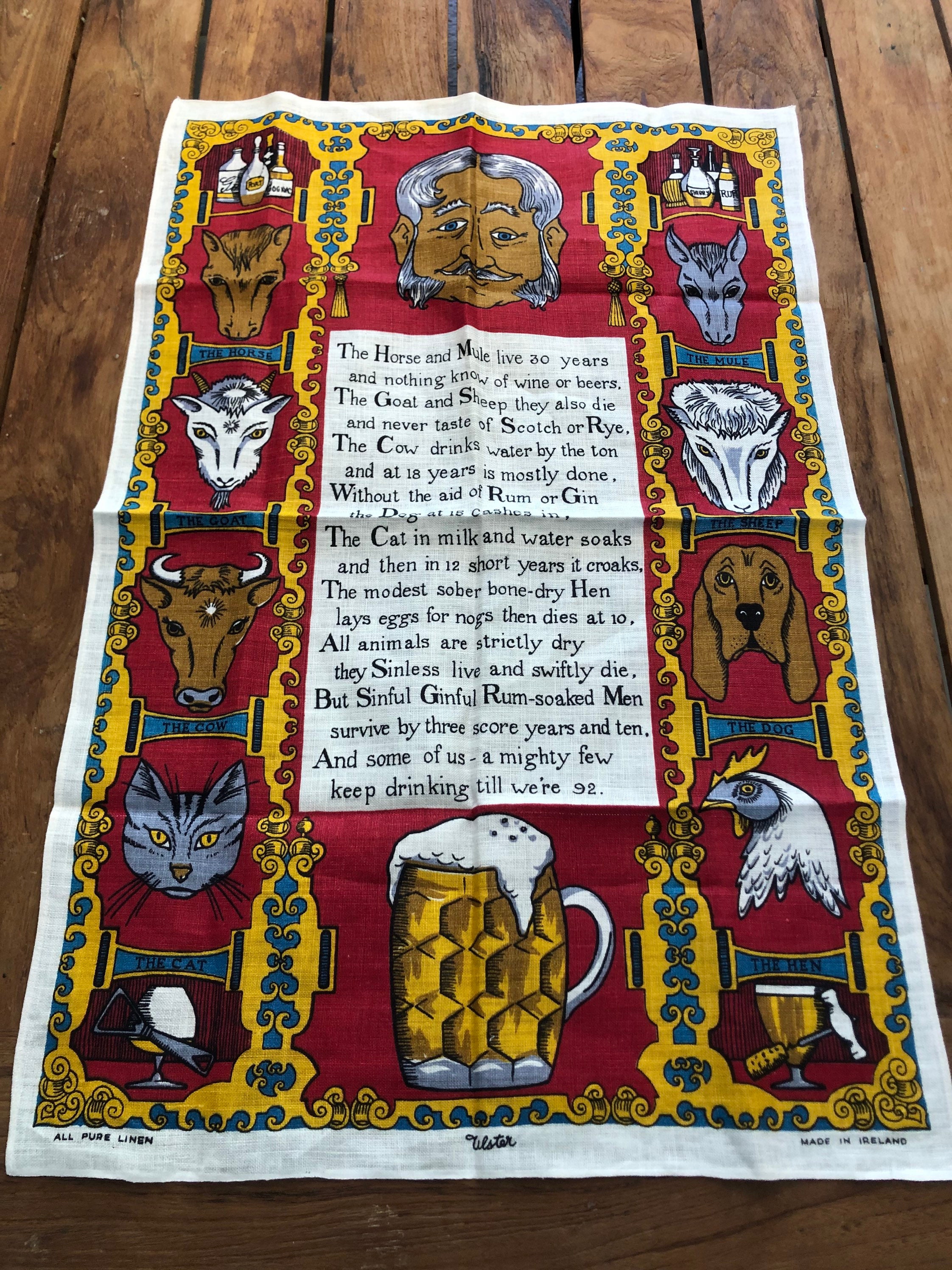 Irish Linen Tea Towel Ireland Souvenir Tapestry Hand Towel Etsy