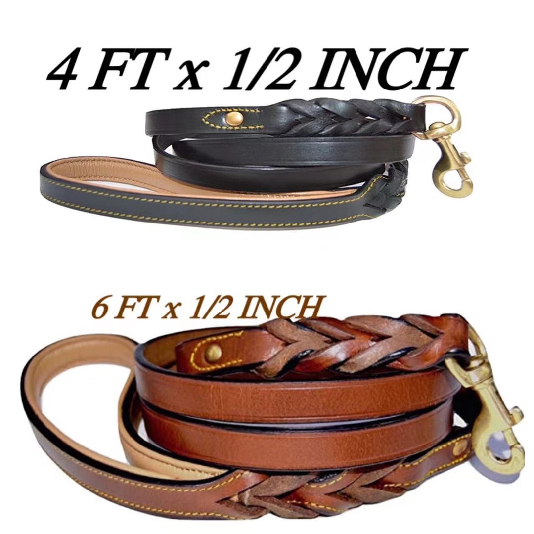 Soft Touch Collars Leather Braided Dog Leash Black or Etsy