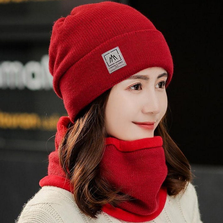 Fashion Designer Suit Set: Winter Beanie Hat, And Scarf For Women