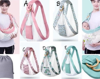 Baby Water Ring Sling Carrier Lightweight Breathable Mesh Baby Wrap for Infant, Newborn, Kids Perfect for Summer