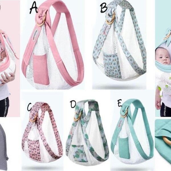 Baby Water Ring Sling Carrier Lightweight Breathable Mesh Baby Wrap for Infant, Newborn, Kids Perfect for Summer