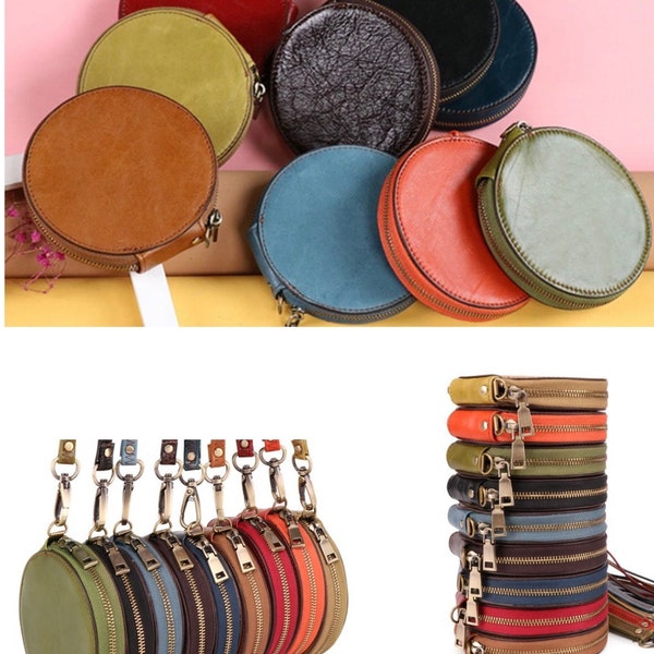 Round Leather Purse Etsy