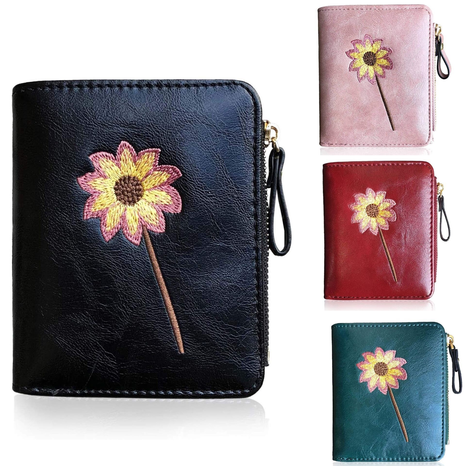 PU Leather Small Bifold Girls Wallets Compact Female Cute -  Denmark