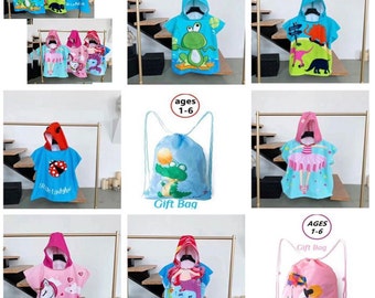 WUAI Kids Bathrobes Boys Girls Plush Soft Fuzzy Fleece Hooded Robe Beach Cover Up Pool wrap WUAI Kids Bathrobes Boys Girls Plush Soft Fuzzy Fleece Hooded Robe Beach Cover Up Pool wrap