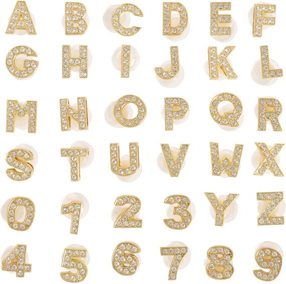 2X Letter Shoe Charms A - Z Alphabet For Style Shoes Crystal Shoes  Accessories