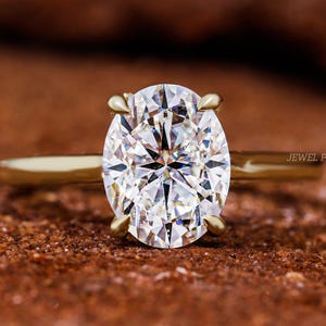 1.5 CT Oval Cut Moissanite Engagement Ring Oval Solitaire Moissanite Ring 14k Solid Gold Ring Anniversary Gift Ring Bridal Ring Daily Ring