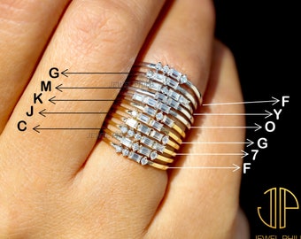 Morse Code Ring for Women, Initial Ring, Personalized Jewelry,  All Alphabet Letter Ring, Solid Gold Initial Ring, Christmas gift
