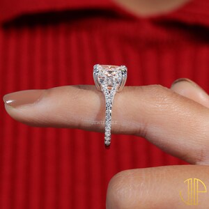Elongated Cushion Cut Diamond Engagement Ring 3.5 CT IGI CERTIFIED