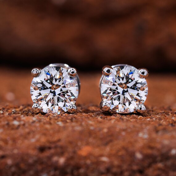 1/2 Carat Diamond Stud Earrings in 14K White Gold - Classic