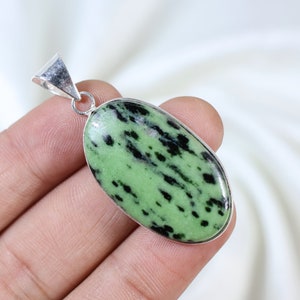 Ruby Zoisite Gemstone Pendant, Sterling Silver Pendant, Oval Shape Ruby Zoisite Necklace, Handmade Jewelry, Women Necklace, Girls Pendant