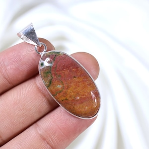 Bloodstone Pendant Sterling Silver Pendant Oval Bloodstone Gemstone Pendant Bezel Pendant Bloodstone Jewelry Handmade Pendant Girls Pendant
