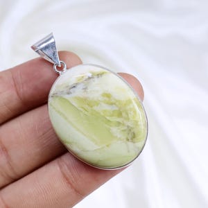 Green Opal Pendant Sterling Silver Pendant Green Opal Gemstone Pendant Bezel Pendant Bails Pendant Green Opal Jewelry Handmade jewelry Gift