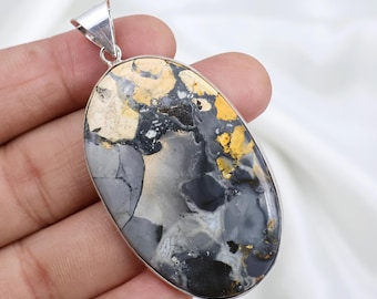 Maligano Jasper Pendant Sterling Silver Pendant Large Maligano Pendant Bezel Pendant Oval Maligano Jasper Gemstone Pendant Gift For Her Him