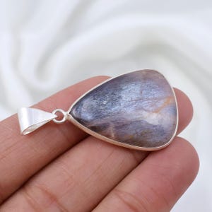 Black Moonstone Pendant, 925 Sterling Silver Pendant, Sunstone Moonstone Gemstone Pendant, Black Sunstone Pendant, Bail Bezel Pendant Gift