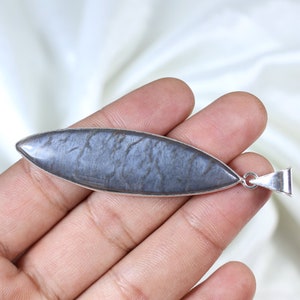 Grey Moonstone Pendant Sterling Silver Pendant Marquise Pendant Sunstone Moonstone Pendant Black Sunstone Pendant Bezel Pendant Necklace