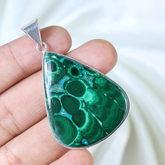 Malachite Stone Malachite Green Pendant Malachite Pendant Natural