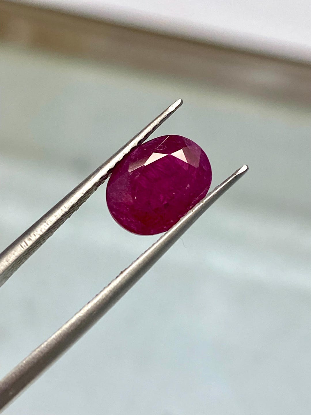 Natural Vivid Red Ruby, Flawless Oval Cut Faceted Loose Gemstone for ...