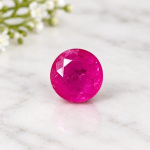 Natural Heated Ruby 6mm Round Faceted Gemstone for Jewelry Making, Stunning Birthstone, Perfect Gift for Jewelry Crafters