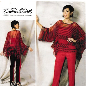 Vogue 1491 – Misses’ Tunic and Pants – Zandra Rhodes designer – Size ZZ (Lrg, Xlg, Xxl) – FF