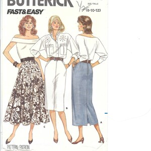 Butterick 5677 – Misses’ Skirt variations – size 8 10 12 – UNCUT – Vintage 1980s