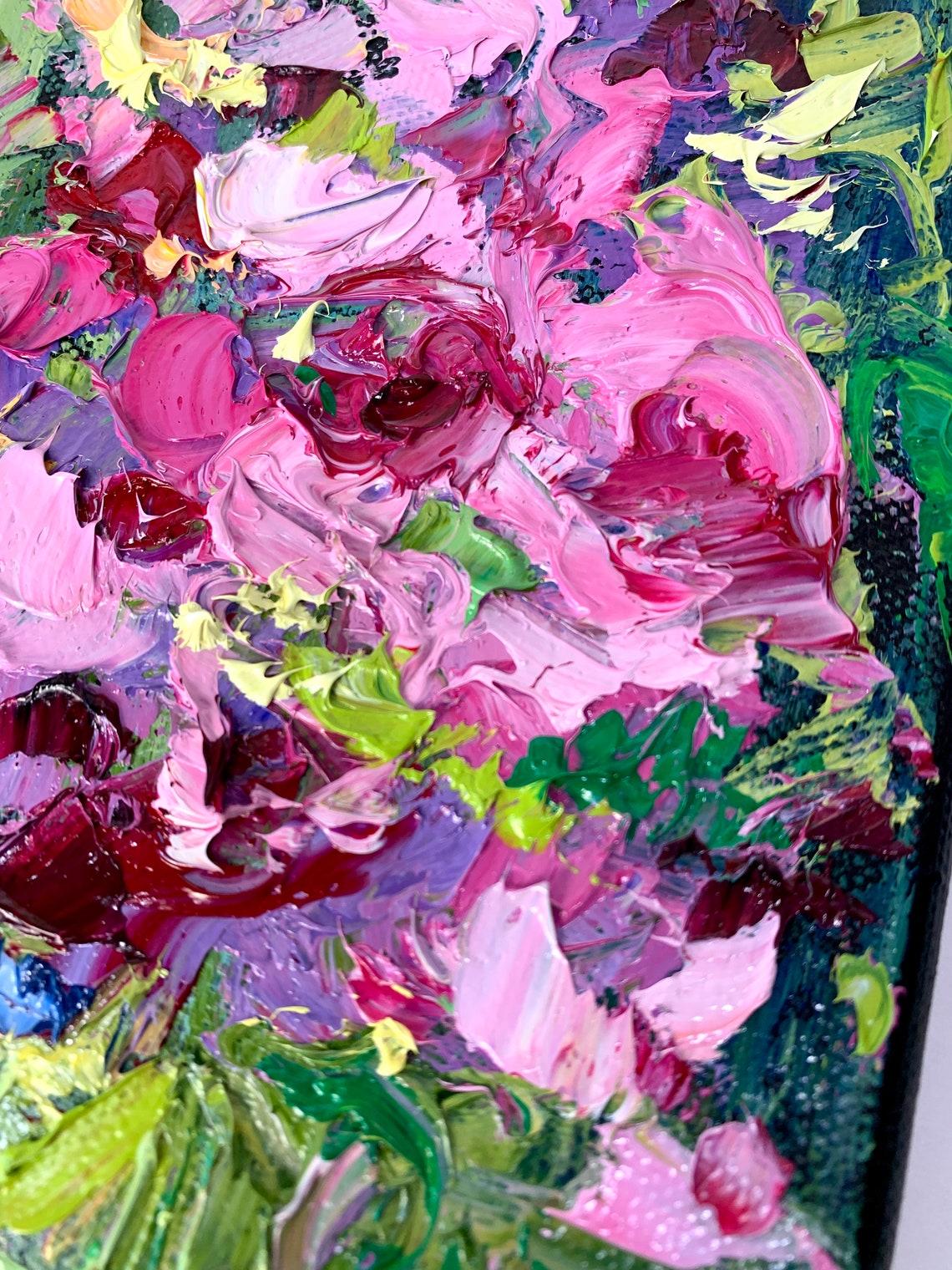 Pink Peony Painting Original Abstract Flowers Peonies Art | Etsy
