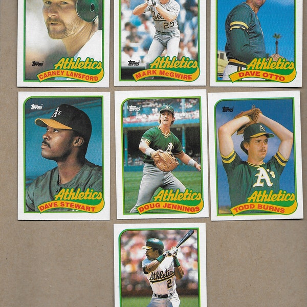 Vintage Topps 1989 Oakland Athletics Baseball CardsFREE SHIPPING !!!!