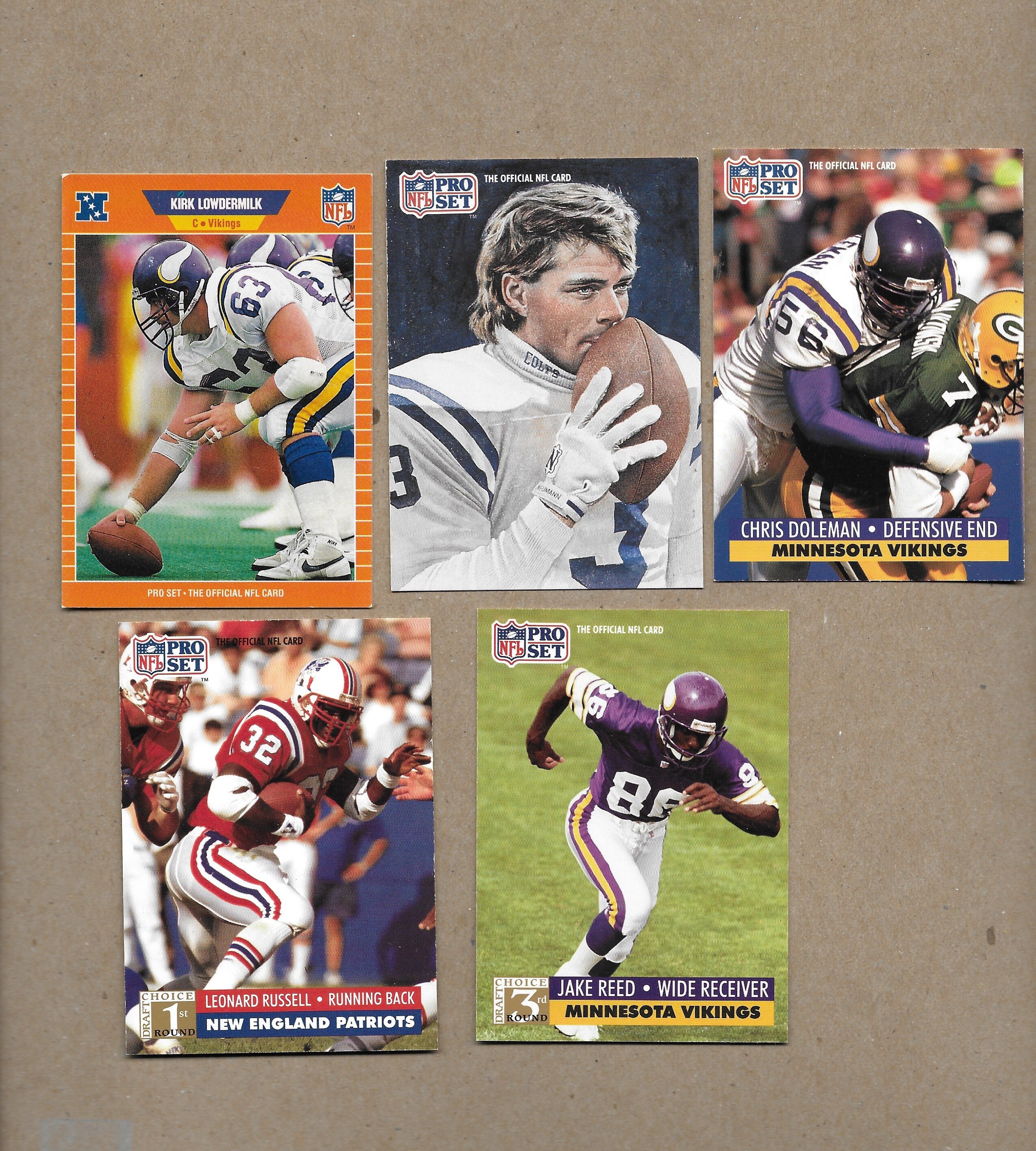 New England Patriots Football Cards Set of 9 Pro Set 1991 and 