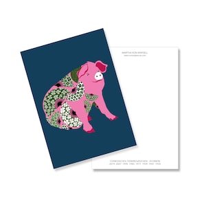 Postkarte A6, CHINESISCHES TIERKREISZEICHEN Schwein