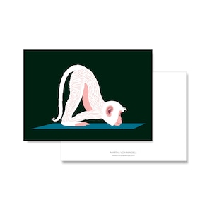 Postkarte A6, YOGA AFFE
