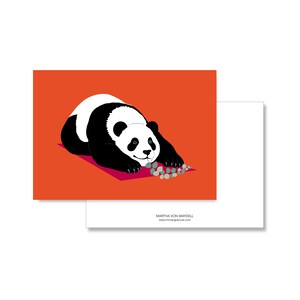 Postkarte A6, YOGA Panda